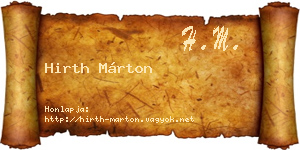 Hirth Márton névjegykártya