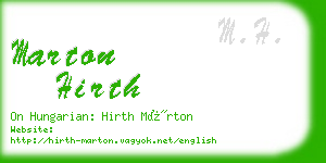 marton hirth business card